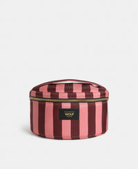 Sophie vanity bag with pink and burgundy striped print - Wouf