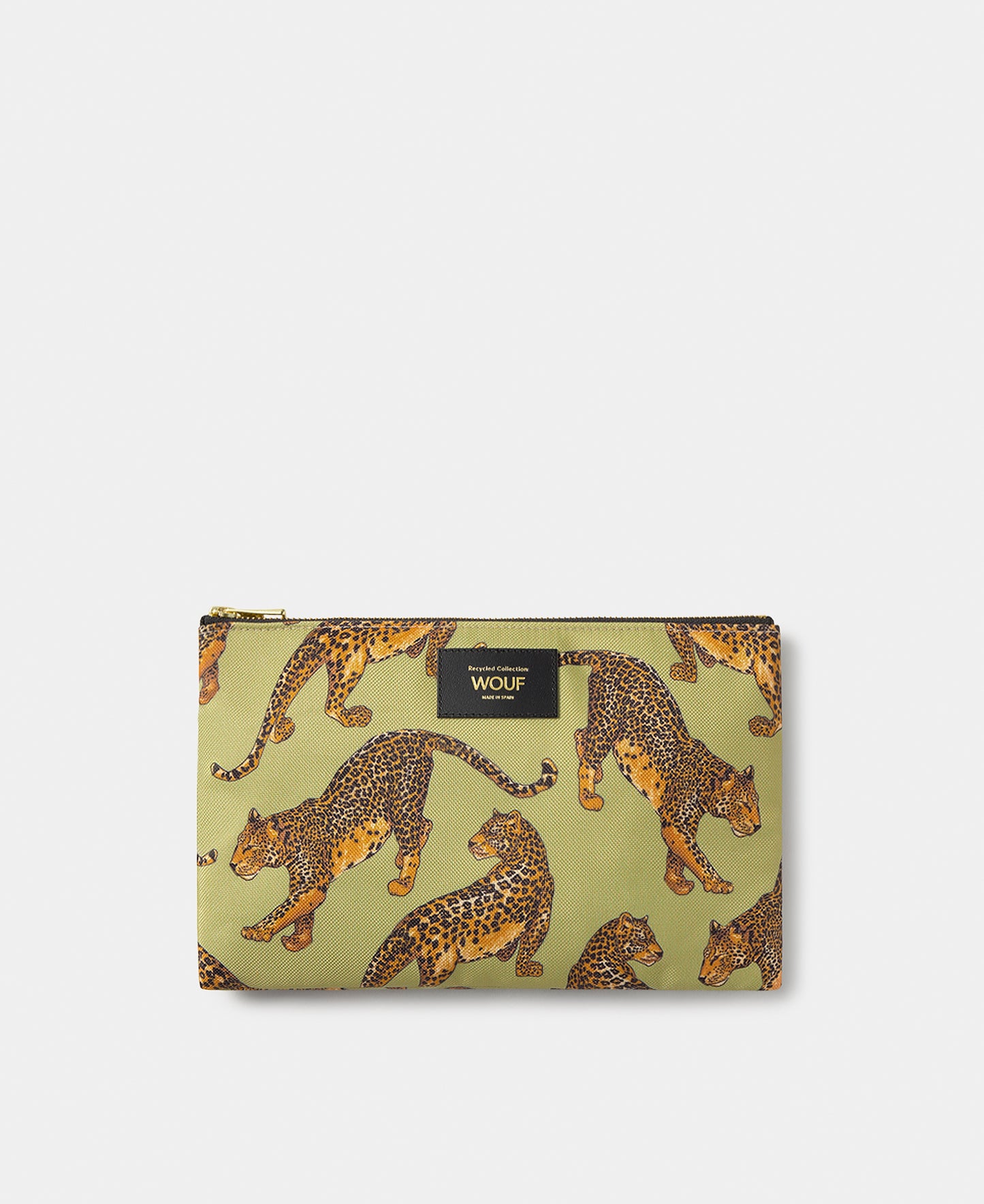Avo Leopard XL pouch with green and black leopard print - Wouf