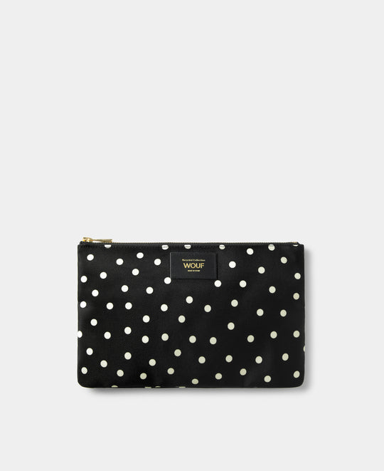 Pochette XL Grace à pois blancs sur fond noir - Wouf