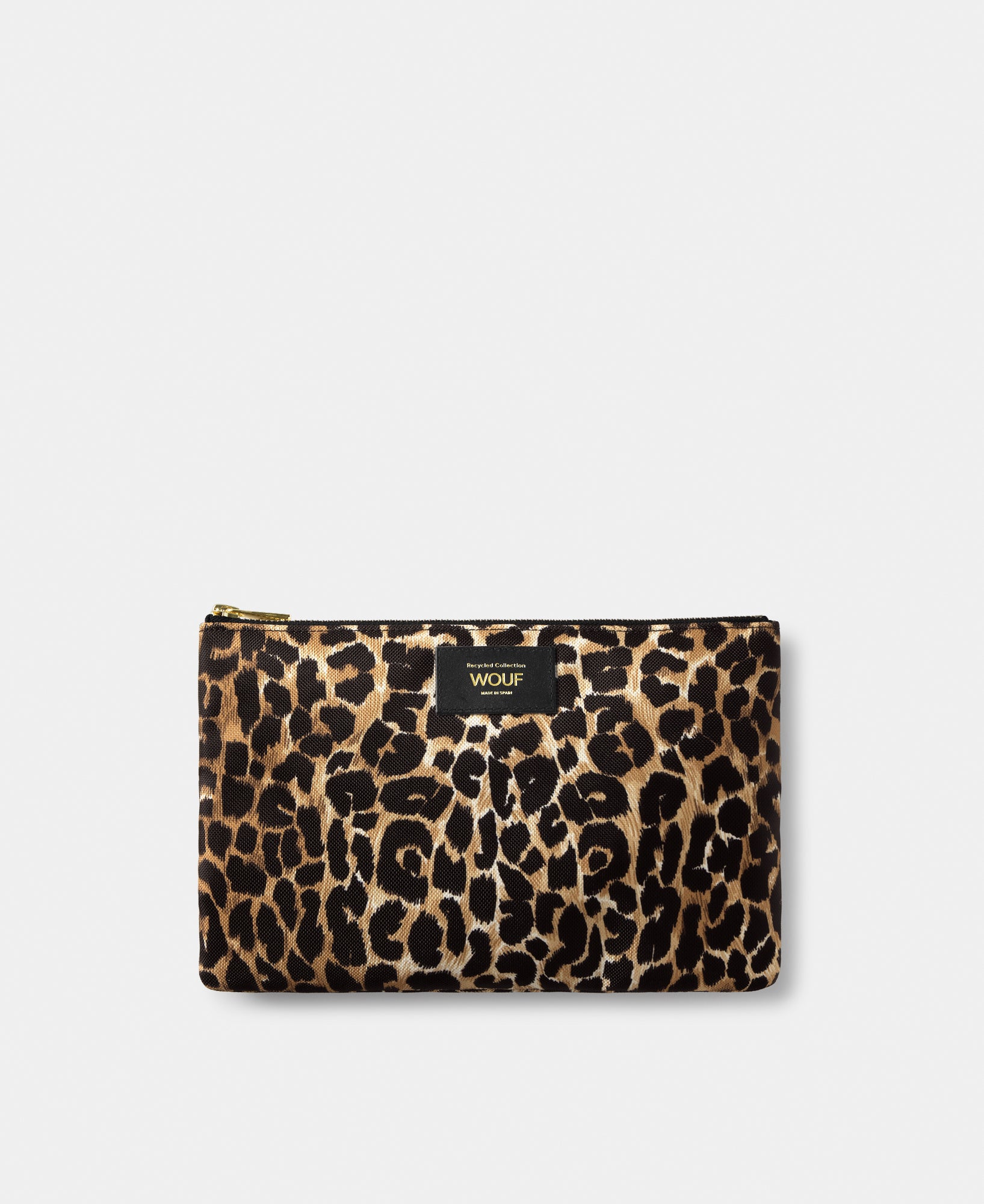 Icon XL pouch with black and brown leopard print - Wouf