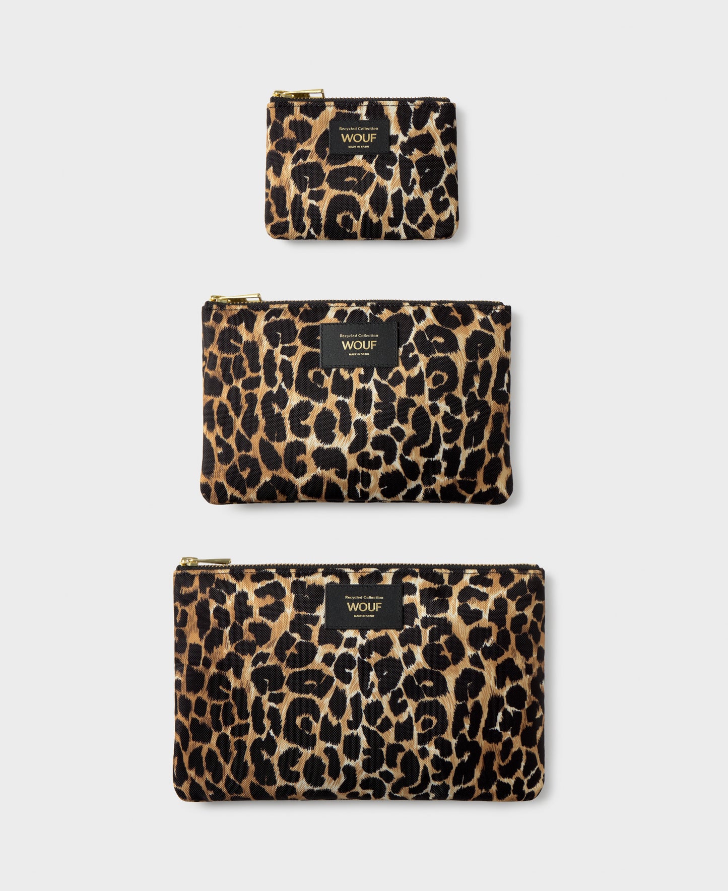 Icon pouch set with black and brown leopard print - Wouf