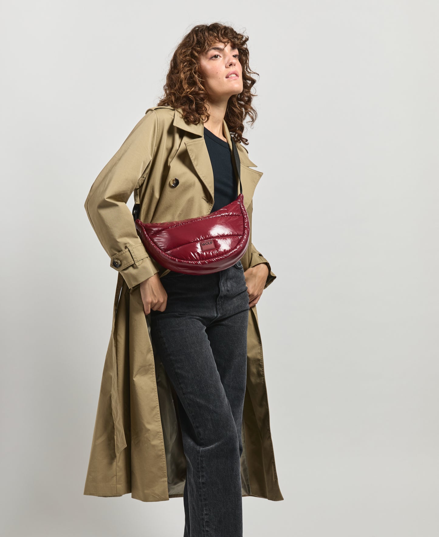 Sac à bandoulière Burgundy Glossy