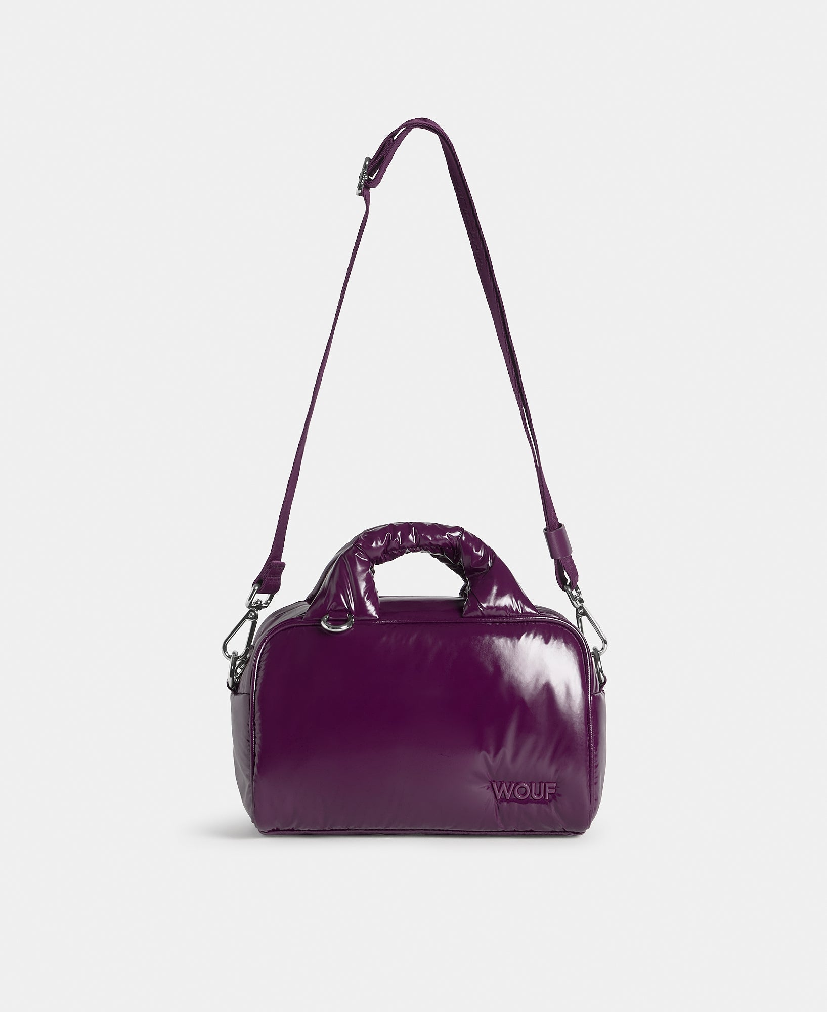 Bowling Bag plum colour with a shiny finish - Wouf