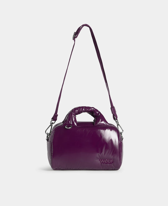 Bowling Bag plum colour with a shiny finish - Wouf