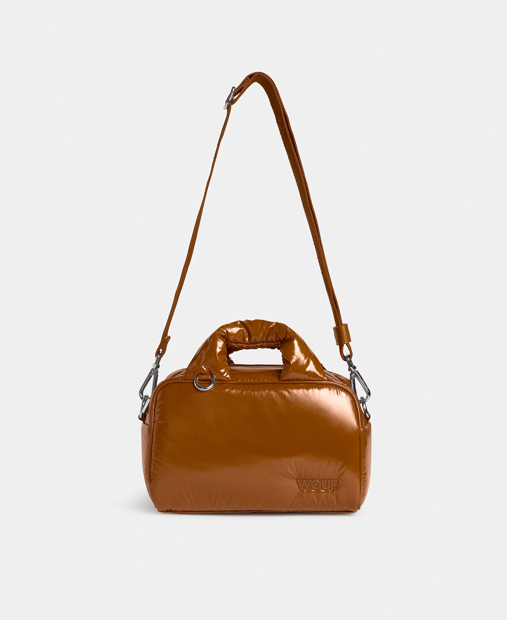 Bowling Bag toasted brown colour with a shiny finish - Wouf