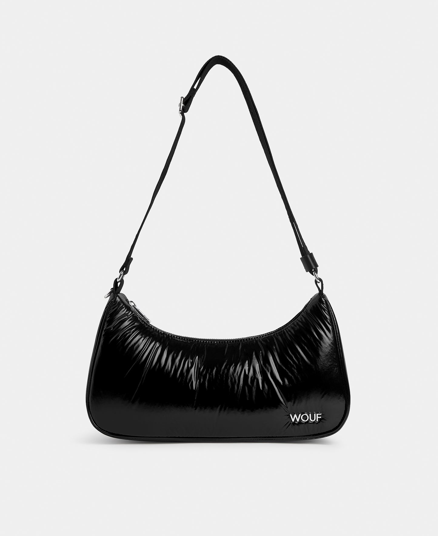 Crossbody Bag black colour with a shiny finish - Wouf