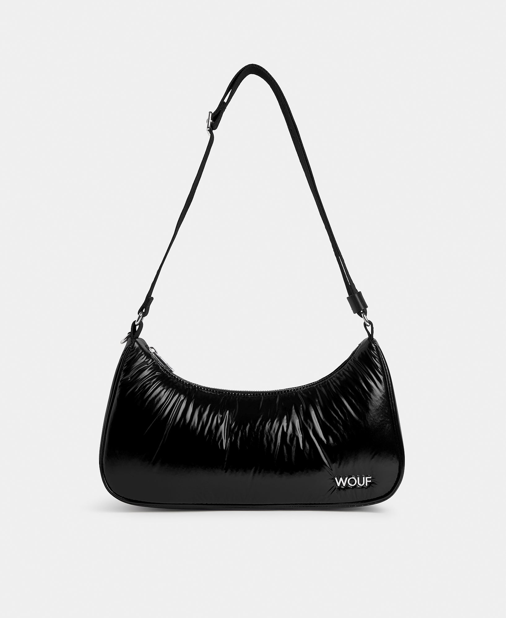 Crossbody Bag black colour with a shiny finish - Wouf