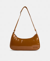 Crossbody Bag toasted brown colour with a shiny finish - Wouf