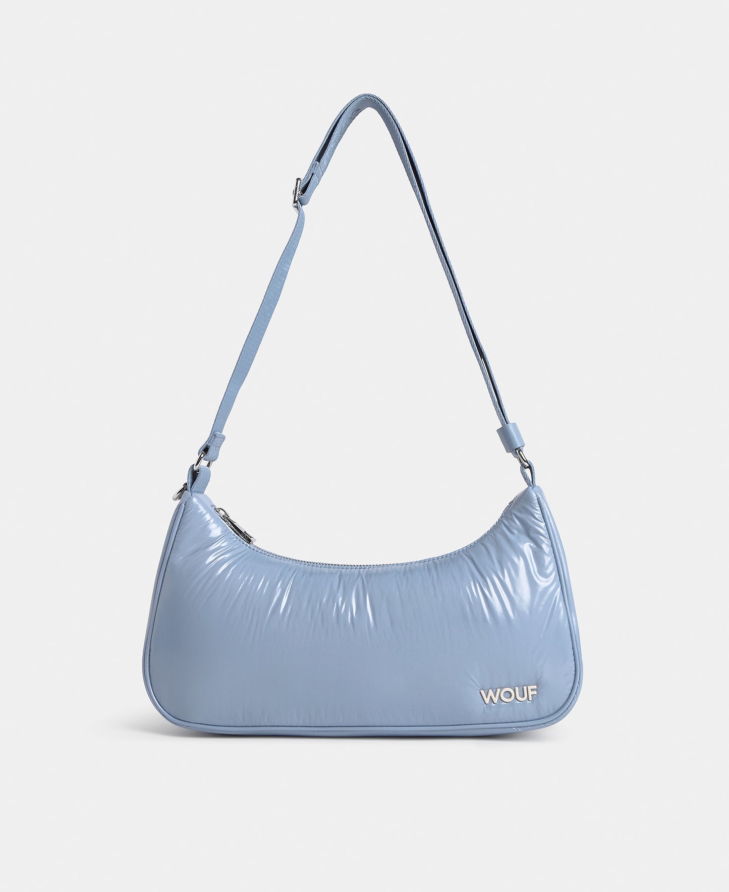 Crossbody Bag steel blue colour with a shiny finish - Wouf