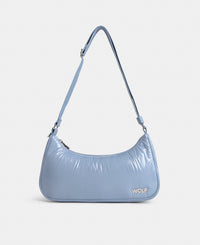 Crossbody Bag steel blue colour with a shiny finish - Wouf