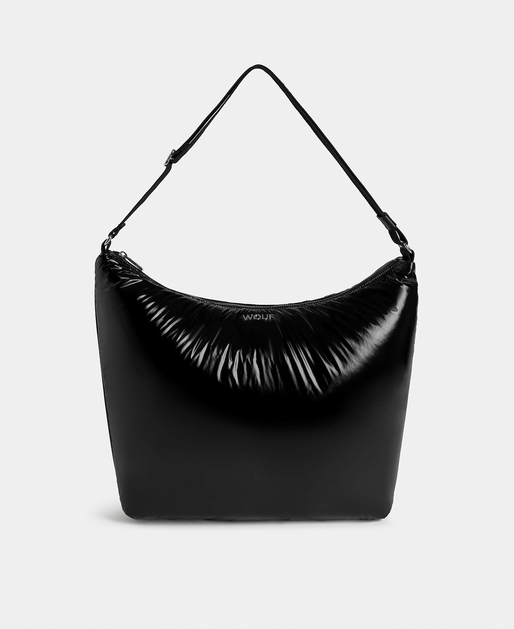 Hobo Bag coloris noir avec finition brillante - Wouf