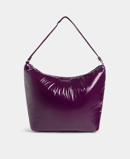 Hobo Bag plum colour with a shiny finish - Wouf