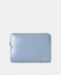 Housse pour ordinateur 13-14 coloris bleu acier avec finition brillante - Wouf