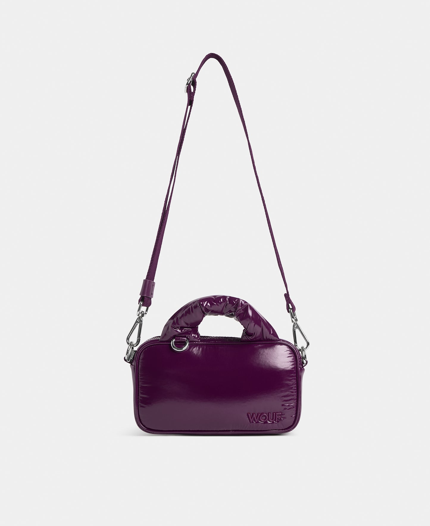 Mini Bag plum colour with a shiny finish - Wouf
