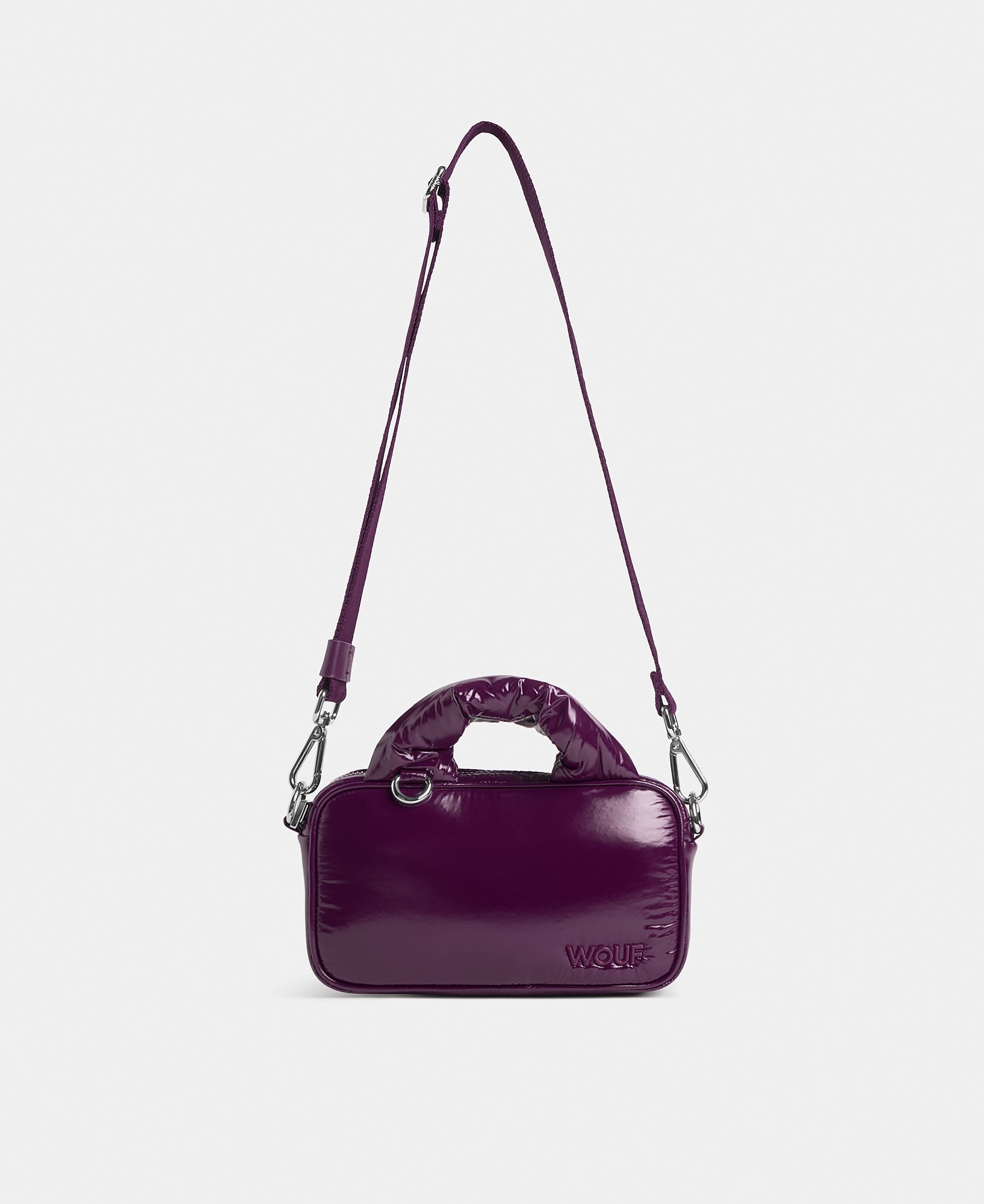 Mini Bag plum colour with a shiny finish - Wouf