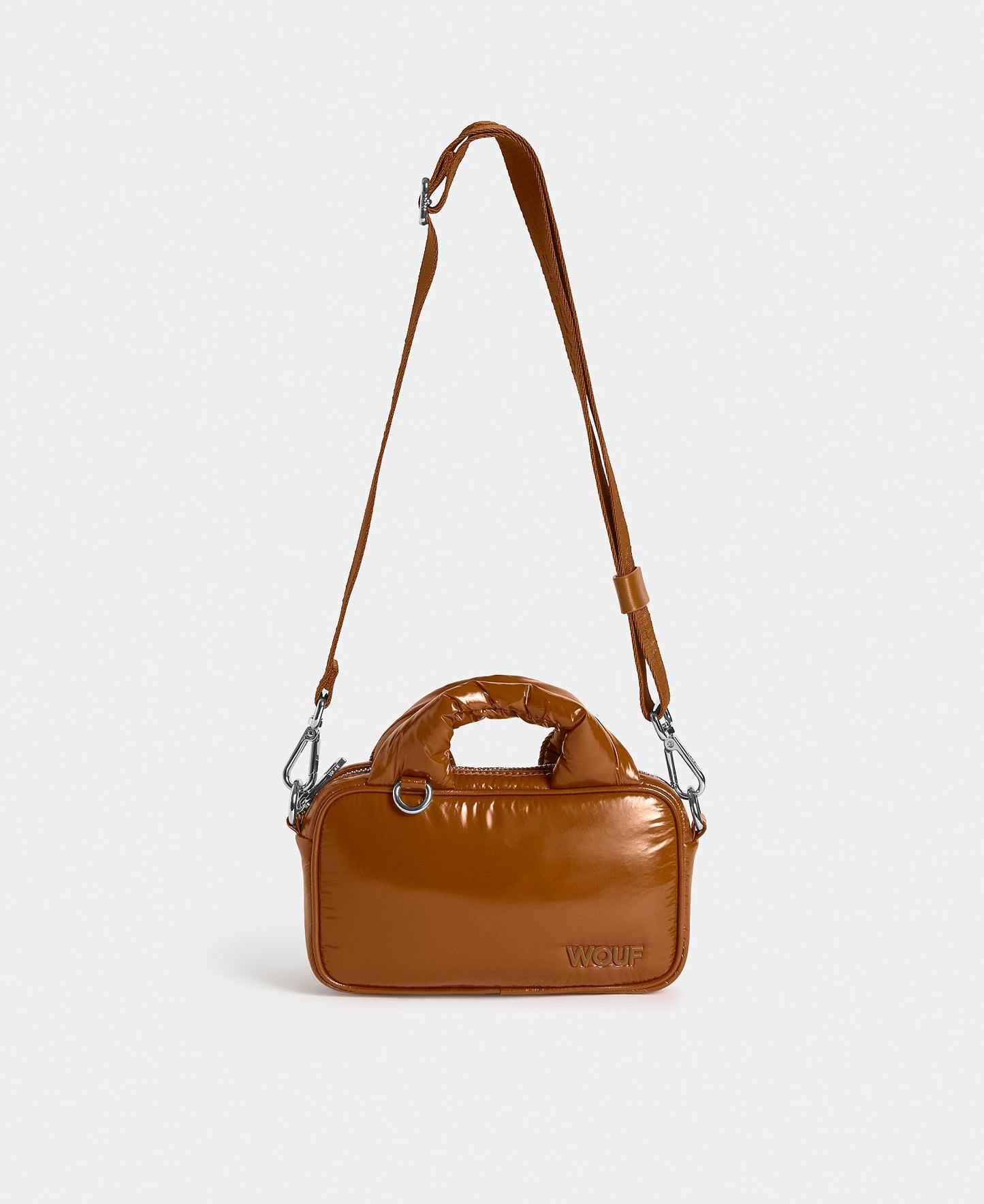 Mini Bag toasted brown colour with a shiny finish - Wouf