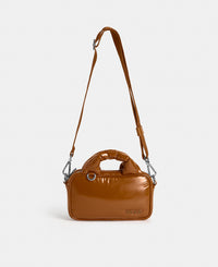 Mini Bag toasted brown colour with a shiny finish - Wouf
