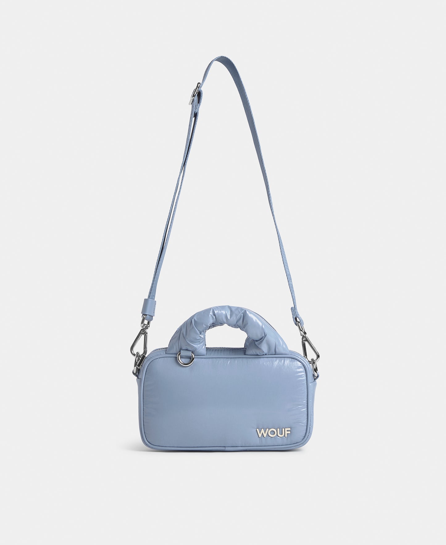 Mini Bag steel blue colour with a shiny finish - Wouf