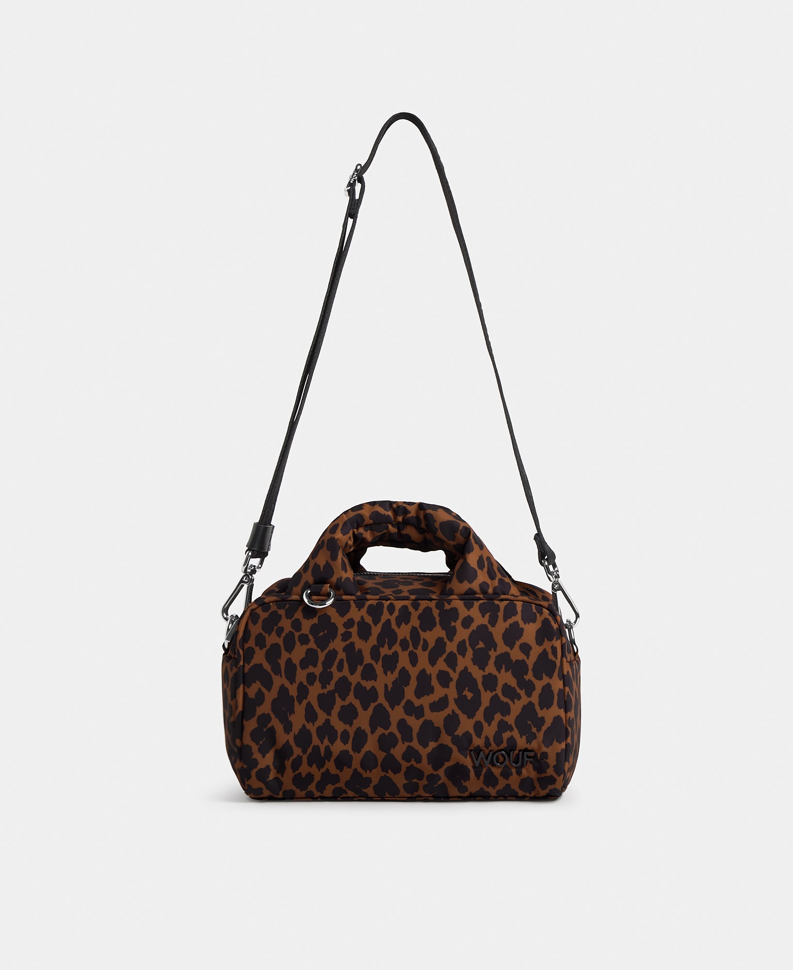 Bowling bag with animal print in brown and black tones - Wouf