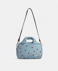 Bowling bag with brown polka dots on a light blue background - Wouf