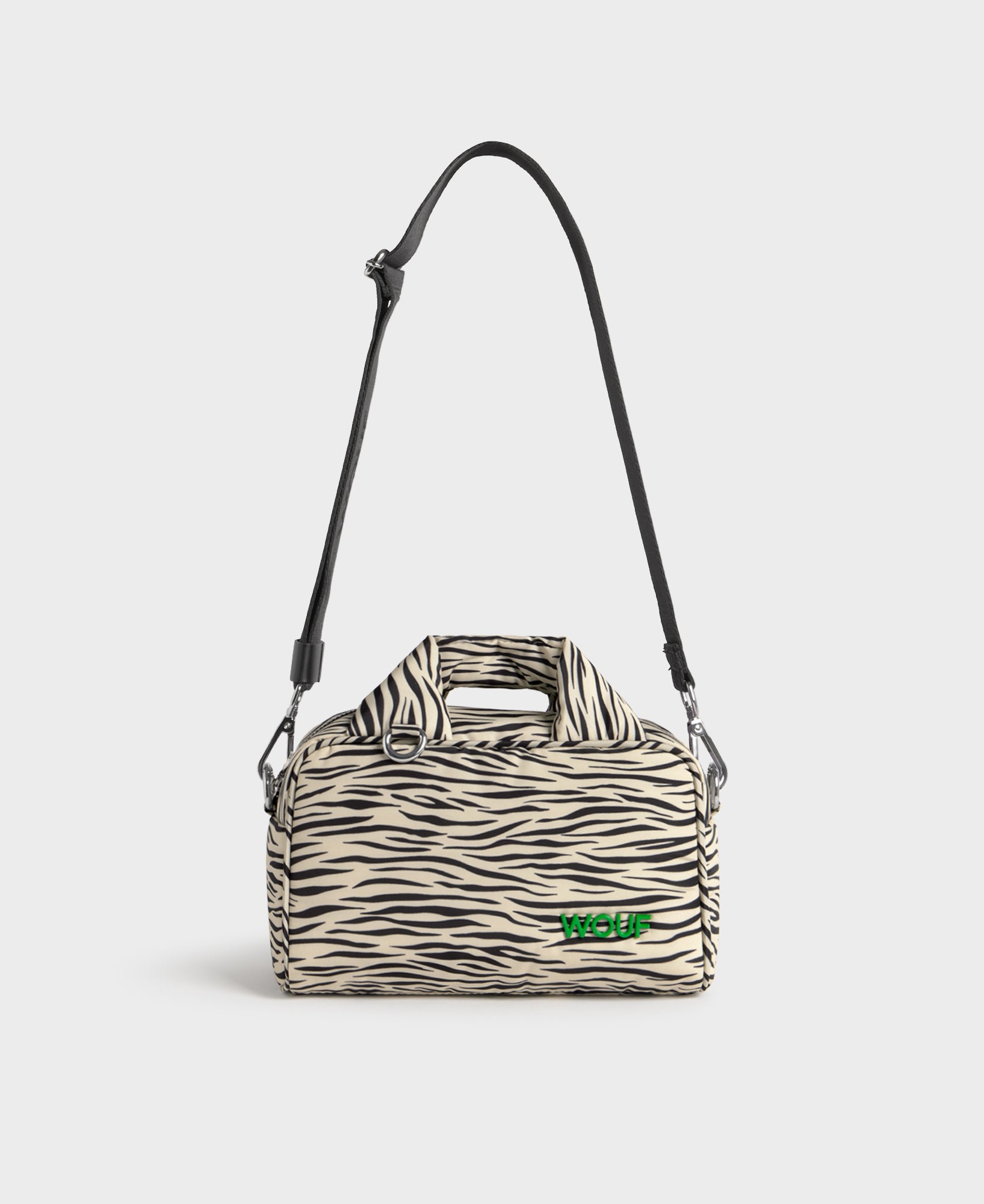 Bowling bag with zebra print in beige and black tones - Wouf
