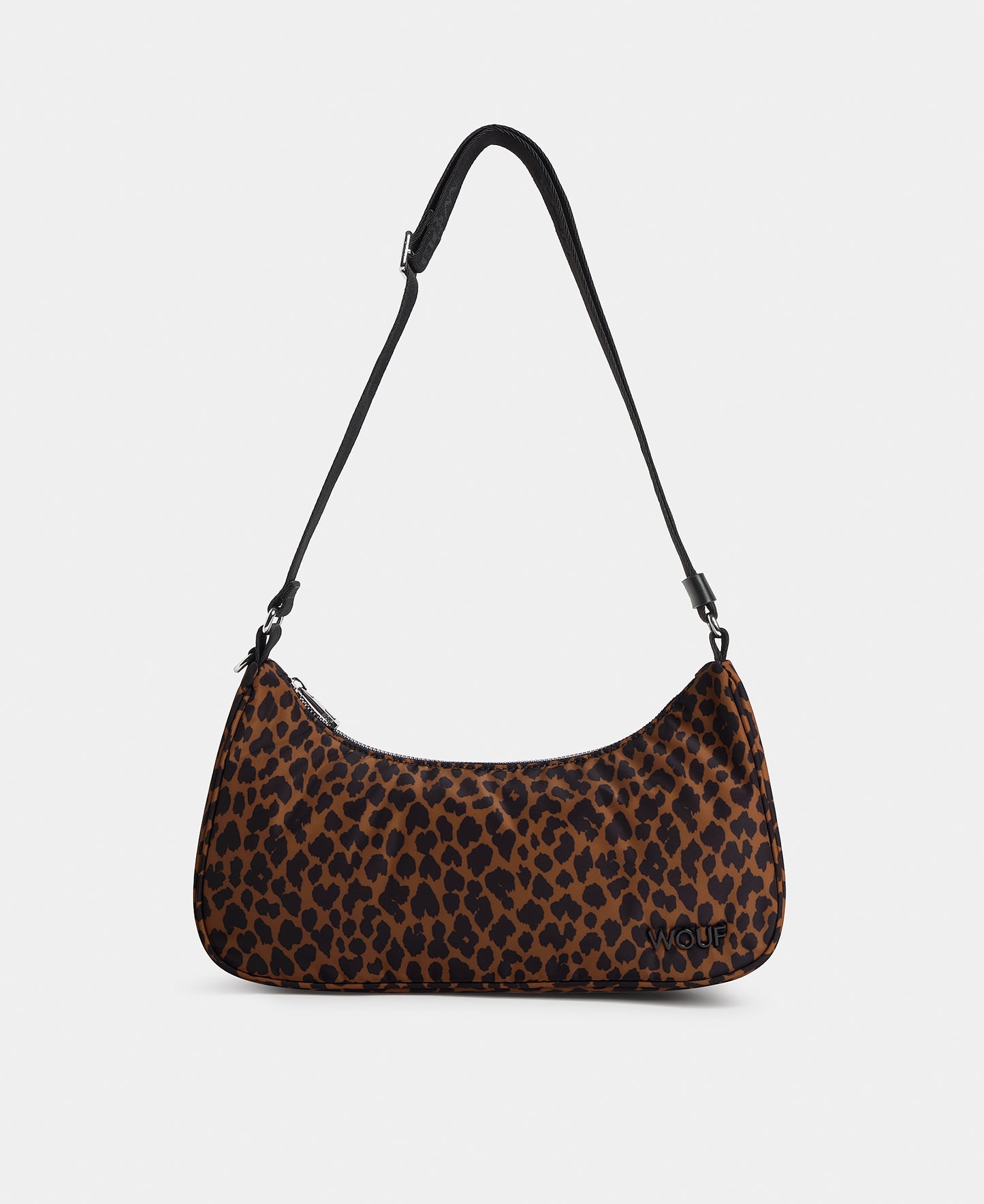 Crossbody bag with animal print in brown and black tones - Wouf