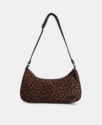 Crossbody bag with animal print in brown and black tones - Wouf
