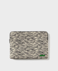 Laptop sleeve 13-14 with zebra print in beige and black tones - Wouf