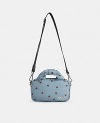 Mini bag with brown polka dots on a light blue background - Wouf