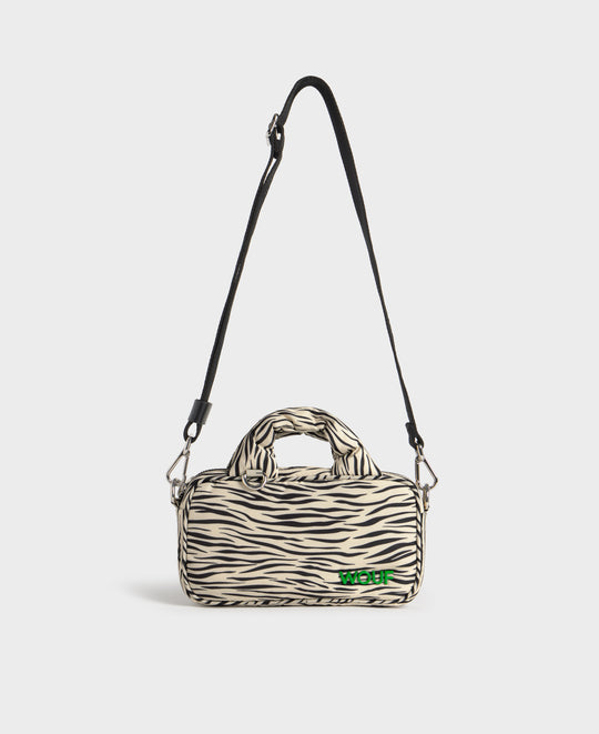 Mini bolso con estampado de cebra en tonos beige y negros - Wouf