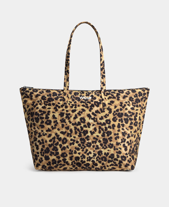 Sac shopper à imprimé animal dans des tons marron et noir - Wouf
