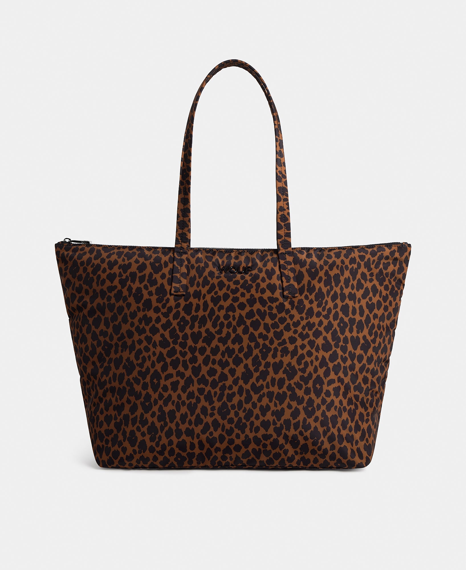 Shopper bag with animal print in brown and black tones - Wouf