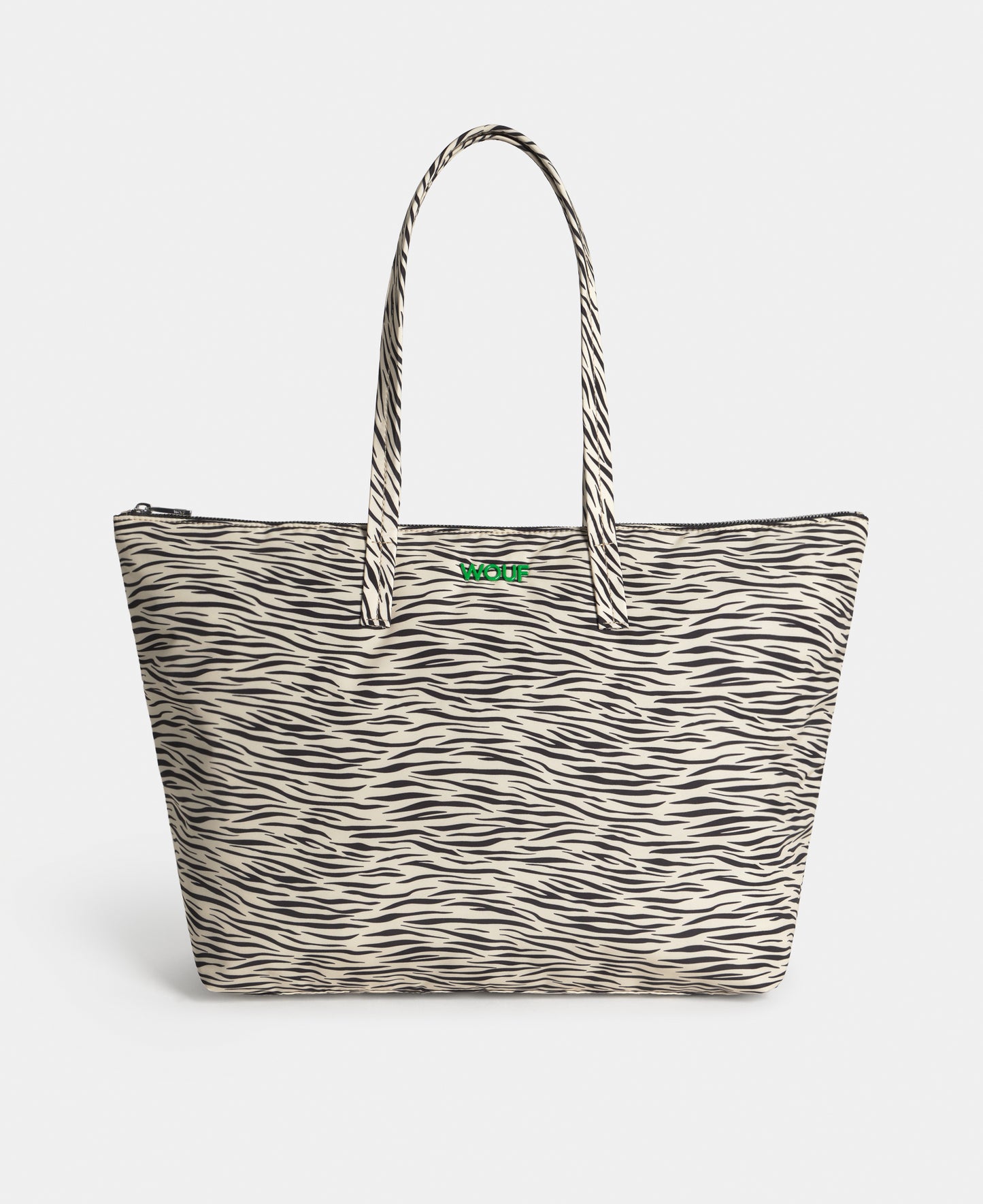 Shopper bag with zebra print in beige and black tones - Wouf