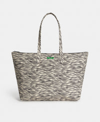 Shopper bag with zebra print in beige and black tones - Wouf